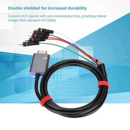 Vista 2 de Vbestlife Cable de componentes para Gamecube, componente de salida AV digital de doble blindaje 5RCA YPbPr Cable para Gamecube, 5.9ft 5.9ft
