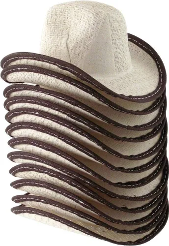 Vista 5 de Mini sombrero de vaquero, 2 pulgadas de alto, paquete de 12, Beige