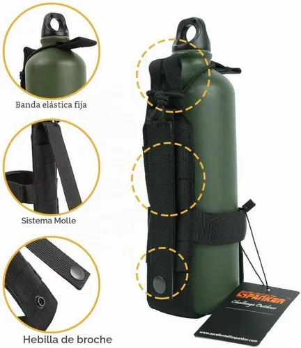 Vista 3 de EXCELLENT ELITE SPANKER - Soporte táctico militar portátil para botellas en el cinturón, con sistema Molle ajustable, soporte para botella de agua