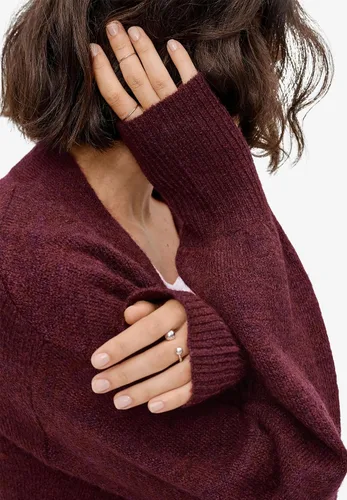 Vista 4 de Ellos Suéter tipo cárdigan abierto con mangas tipo blusón en talla grande para mujer