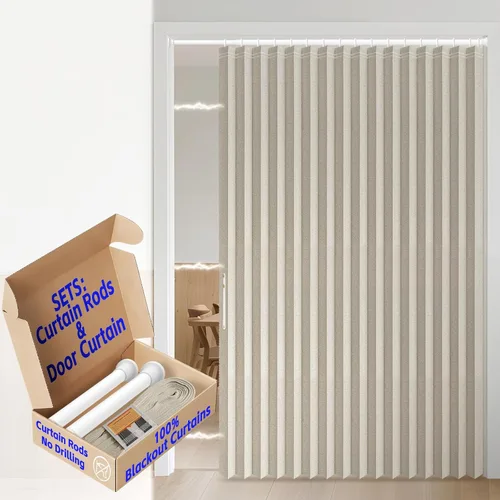 Vista 19 de AJAZZ Cortina de puerta magnética 100% opaca de acordeón para armario, cortina invisible para puerta interior de dormitorio, sala de estar, pasillo