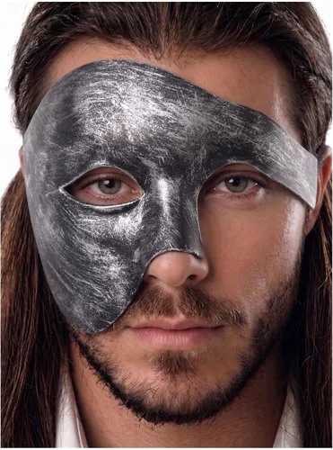 Vista 22 de Máscara de mascarada para hombre, máscara del fantasma de la ópera, máscara de baile de graduación, Mardi Gras, Haloween veneciano, media cara
