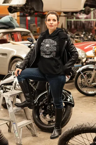 Vista 5 de Motocicleta Live to Ride Sudadera con capucha Flames Eagle USA Hombre