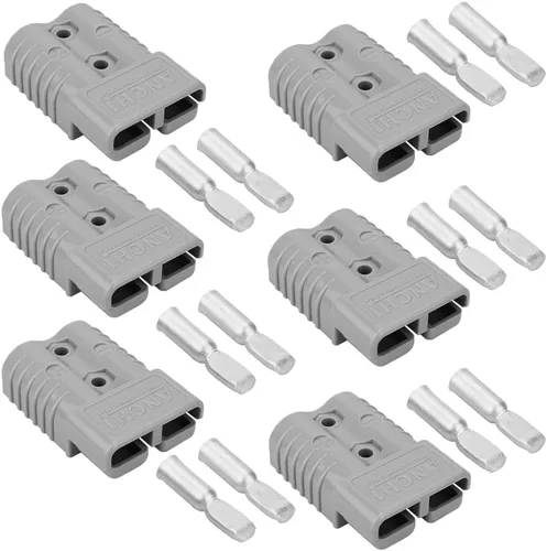 Vista 9 de Conector de desconexión rápida de batería de 175 amperios, conector de cable de puente de 1/0 AWG, gris, 600 V para camión de remolque, cabrestante
