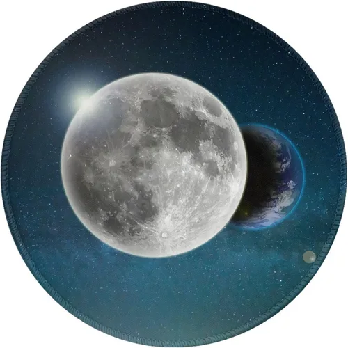 Vista 9 de Alfombrilla de mouse de fase lunar de fase lunar para ciclo, galaxia, luna, linda, alfombrilla de ratón para juegos, alfombrilla de mouse redonda