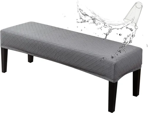 Vista 28 de Genina Fundas impermeables para banco de comedor, protector de asiento de banco de jacquard elástico, funda de banco rectangular para dormitorios