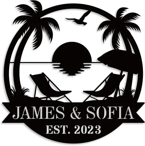 Vista 19 de Regalos de Boda para Parejas 2025, Letreros de Nombre Personalizados de Metal, Letreros de Nombre Personalizados, Letrero de Apellido Familiar