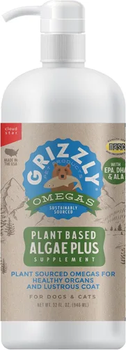Vista 11 de Grizzly Pet Products Algal Plus Omega 3-6-9 Suplemento alimenticio para perros y gatos, botella de 8 onzas