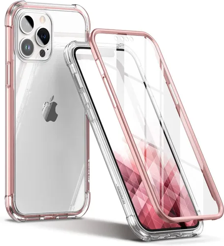 Vista 10 de SURITCH Funda transparente para iPhone 13 Pro Max, [protector de pantalla antiespía integrado] Funda rígida a prueba de golpes de 360°