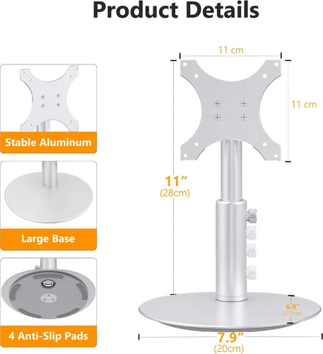 Vista 6 de Rotating Stand for Echo Show 15/21, 4-Level Height, Adjustable Tilt