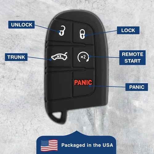 Vista 6 de KeyGuardz - Carcasa exterior de goma suave para Jeep Dodge M3N-40821302 (2 unidades)