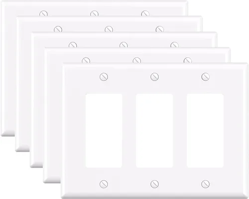 Vista 19 de ELEGRP Placa de pared decorativa para receptáculo, cubiertas decorativas de 1 gang de tamaño mediano, placas frontales de policarbonato irrompibles