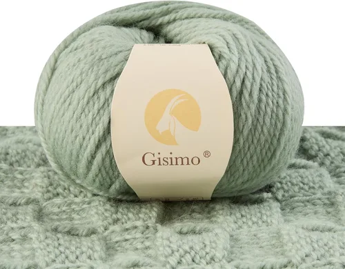 Vista 47 de 100% lana de merino para tejer, 3 capas de lana lujosa y suave para tejer a mano y ganchillo (ámbar, 1 bola)