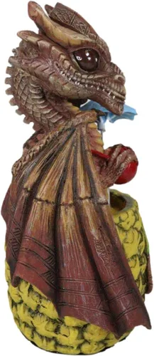 Vista 3 de Ebros Gift Figura de dragón de piña tropical de Tiki Mai Tai, bebida de alcohol borracho, 6.25 pulgadas de alto, medieval renacentista de fantasía