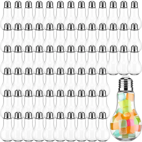 Vista 8 de Potchen - 72 unidades de bombillas de plástico con forma de bombilla acrílica para dulces, 3.4 onzas, bombillas de plástico rellenables
