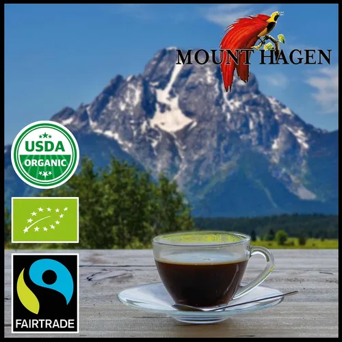 Vista 5 de Mount Hagen Café descafeinado instantáneo orgánico liofilizado de 3.53 onzas Café descafeinado ecológico de comercio justo hecho de granos arábica