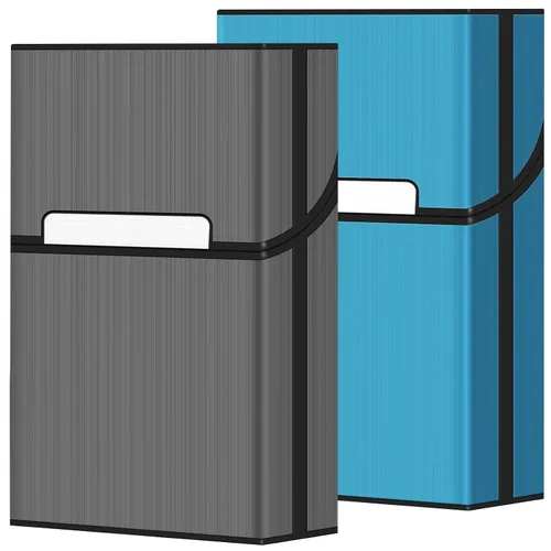 Vista 16 de Paquete de 2 fundas de soporte de cono preenrollado de tamaño 1-1/4 o King, estuche para cigarrillos diarios Gris + Plata