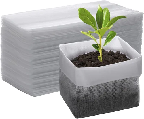 Vista 16 de GREANER 200 bolsas de vivero de plantas, 3.5 x 4.7 pulgadas, bolsas de cultivo de plantas de tela biodegradable no tejida, macetas de plantas