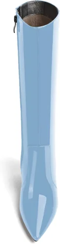 Vista 94 de AMBELIGHT Botas altas hasta la rodilla con cremallera y puntera puntiaguda para mujer, de patente sólida, tacón alto, 3.3 pulgadas