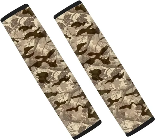 Vista 8 de LedBack Fundas para cinturón de seguridad de coche con diseño de bandera americana y camuflaje, paquete de 2, almohadilla universal para cinturón