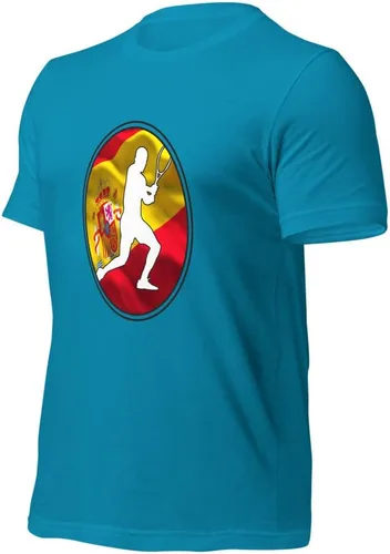 Vista 19 de Carlos Alcaraz Camiseta de manga corta unisex de algodón con diseño de bandera de España