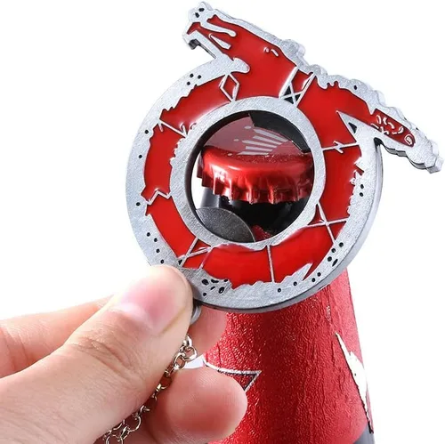 Vista 3 de SONGCHANGJEWELRY Game God Of War Ragnarok Keychains - Kratos Blades of Chaos Cosplay Metal Keychain - Gifts Men Teens Fan