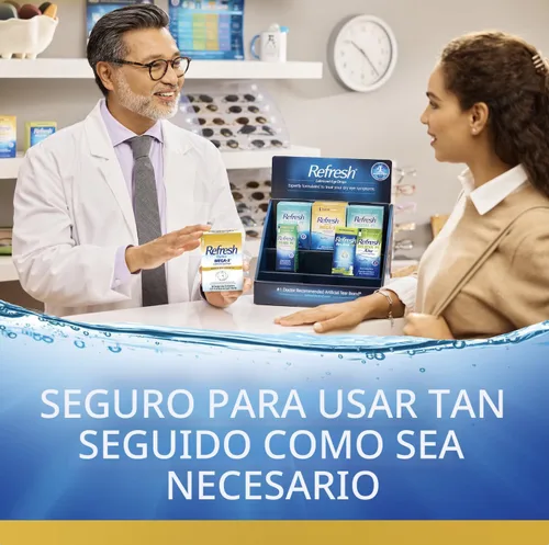 Vista 4 de Refresh Optive Mega-3 – Gotas lubricantes para los ojos, sin conservantes, contenedores de un solo uso de 0.01 onzas líquidas, 30