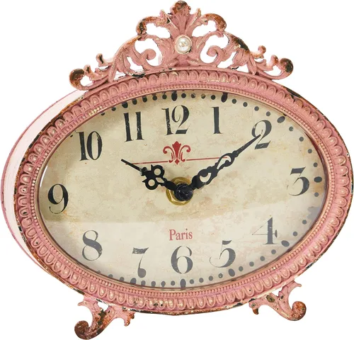 Vista 13 de Creative Co-Op Reloj de repisa de peltre envejecido verde