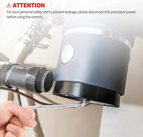 Vista 5 de Llave de eliminación de basura, llave Jam-Buster de diseño alargado, herramienta Allen para eliminación de basura compatible con InSinkErator