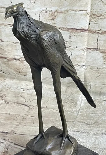 Vista 5 de Pájaro de bronce de Rembrandt Bugatti - Cigüeña de Marabou - Escultura firmada para decoración del hogar