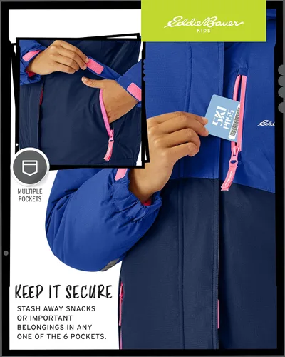 Vista 4 de Eddie Bauer Chaqueta de esquí para niños, abrigo impermeable 3 en 1 con aislamiento y chaqueta extraíble para niños y niñas (3-16)