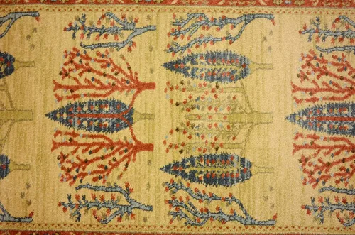 Vista 9 de Unique Loom Fars Collection - Alfombra moderna de diseño botánico inspirado en tribal, 2 pies 7 pulgadas x 10 pies 0 pulgadas, bronceado/rojo
