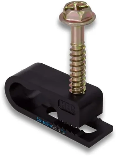 Vista 10 de SatelliteSale Clips negros de tornillo de tierra para una sola antena de cable de tierra 100 piezas