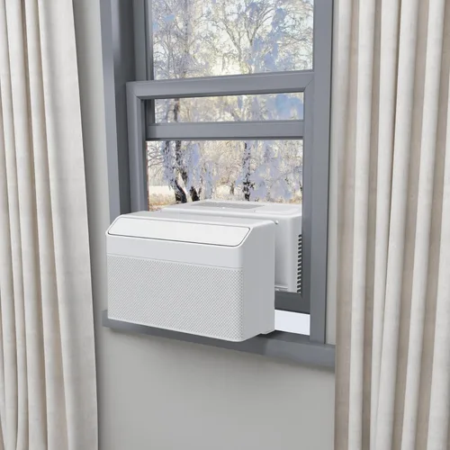 Vista 7 de Paquete de 2 bloques de espuma para unidades de aire acondicionado en forma de U, bloque de espuma lateral de cortina de CA para ventana con cinta
