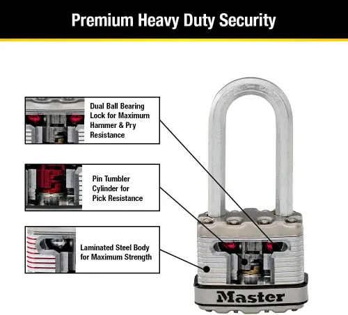 Vista 5 de Master Lock M1XDLH Magnum - Candado resistente con llave, 1 paquete