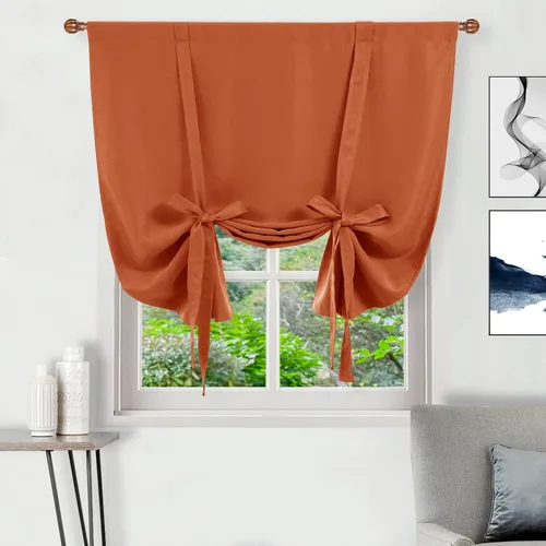 Vista 35 de DWCN Cortinas Opacas - Persiana Enrollable con Lazos para Ventana, Aislamiento Térmico, Oscurecimiento de Habitación, Cortinas con Bolsillo
