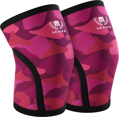 Vista 10 de Par de rodilleras de compresión de neopreno de 0.3" para hombres y mujeres para entrenamiento pesado, sentadillas, gimnasio, levantamiento de pesas