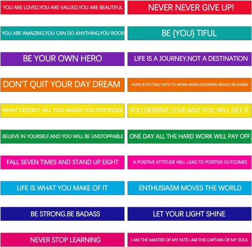 Vista 2 de Sumind 60 pulseras motivacionales para recompensas en el aula Colores brillantes