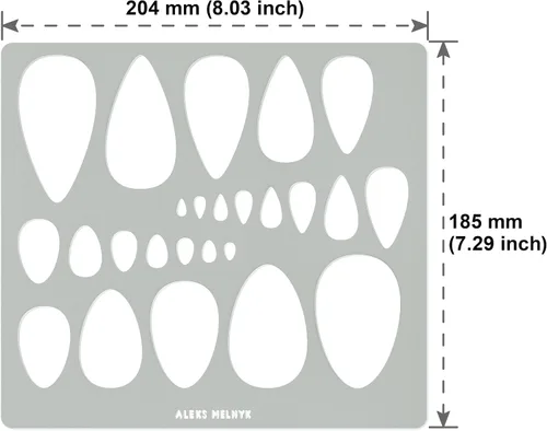 Vista 4 de Aleks Melnyk No.151 - Plantilla de metal para joyería, pendiente de forma de lágrimas, recortes, plantilla lapidaria para cabujones, lágrima