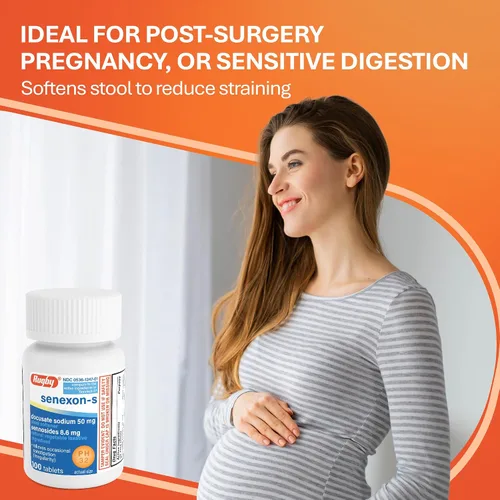 Vista 7 de Rugby Senexon-S - Ingrediente laxante vegetal natural más suavizante de heces, alivio del estreñimiento, Docusate Sodium 50 mg, senósidos 8.6 mg