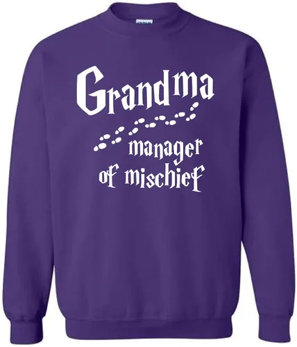Vista 7 de Grandma Manager of Mischief Shirt Funny Grandma Graphic Tee Sweatshirt Hoodie for Women Magical Top Cute Humor Tee for Mothers and Grandmothers