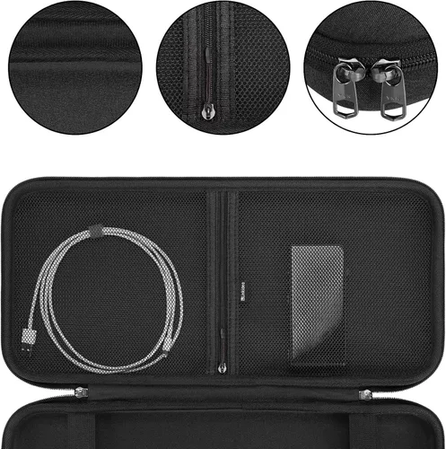 Vista 3 de Linkidea Funda rígida de viaje para teclado TKL Tenkeyless, computadora de 87 teclas inalámbrica/con cable, funda de transporte de teclado