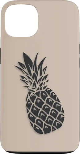 Vista 7 de Black Dark grey Pineapple on Tan beige for Pineapple lovers Case for iPhone 16