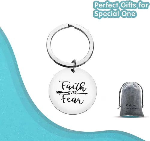 Vista 7 de Xiahuyu Llavero cristiano de regalo, con versículo bíblico, regalo de bautismo, regalo de comunión, regalos religiosos inspiradores para mujeres
