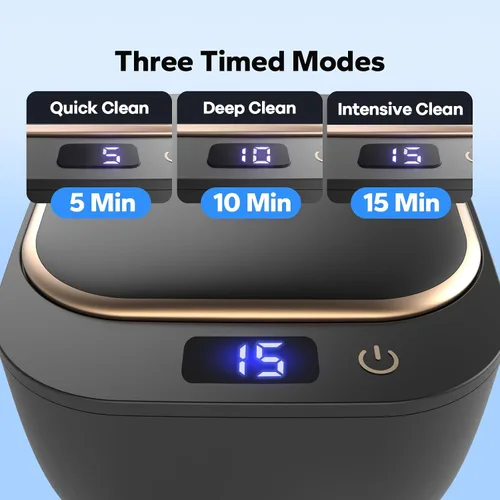 Vista 4 de Limpiador de retenedores, limpiador ultrasónico para retenedores, protectores bucales, protectores nocturnos y dentaduras, limpiador de joyas, 48
