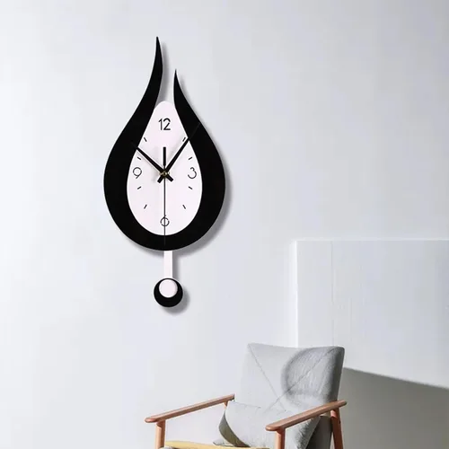 Vista 2 de Reloj de pared moderno con diseño de gota de agua, reloj de péndulo de acrílico creativo para el hogar, dormitorio, sala de estar, decoración