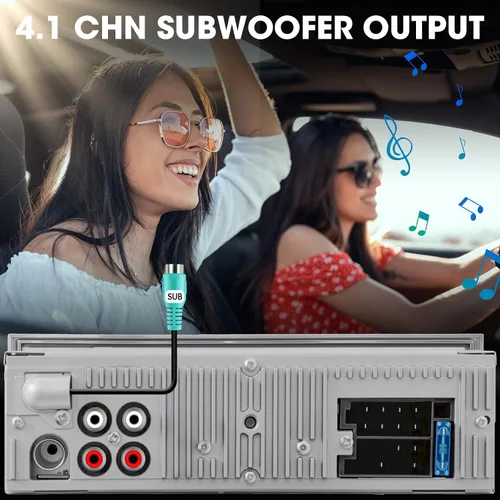 Vista 3 de Receptor de radio de coche Bluetooth retro: Estéreo vintage de un solo