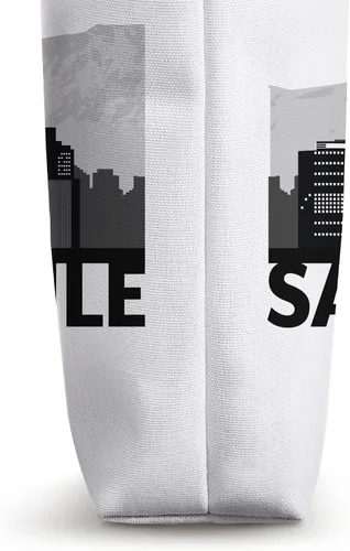 Vista 3 de Santiago de Chile City Skyline Silhouette Sketch Bolso tote