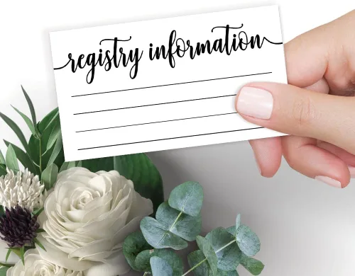 Vista 5 de 50 tarjetas de registro - Baby Shower o despedida de soltera - Insertos de invitación