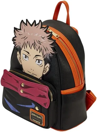 Vista 3 de Loungefly Jujutsu Kaisen Yuji Itadori Bolso de hombro con doble correa, Multi, Mini